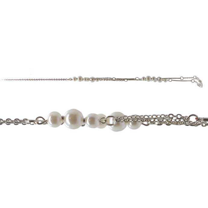 On The Nose Silver Chain with White Pearls