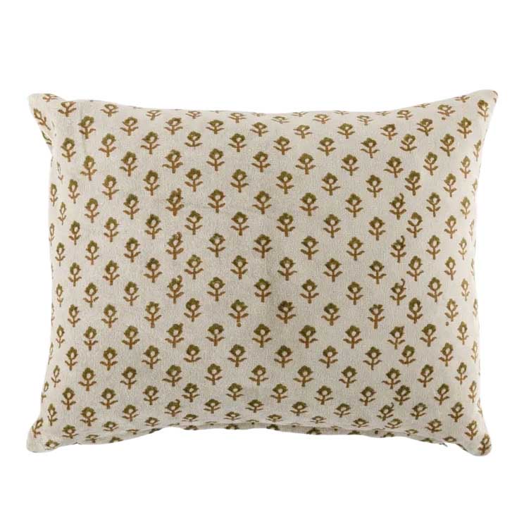 French Country Flower Handblock Velvet Cushion Cover