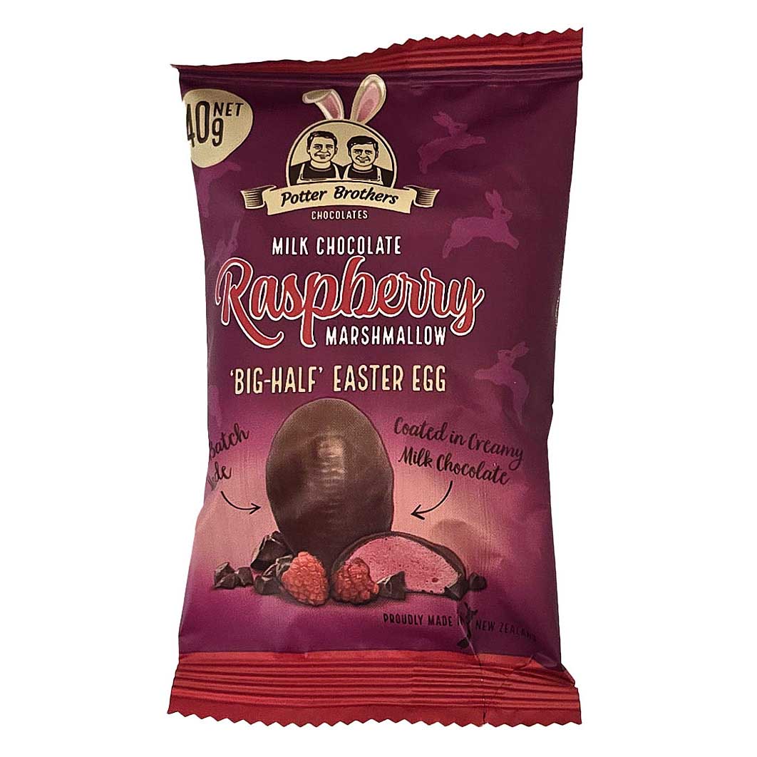 Potter Brothers Milk Chocolate Raspberry Big Half Easter Egg 40g