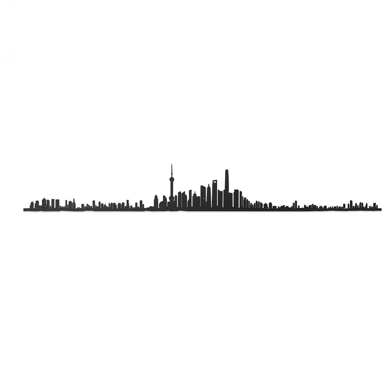 The Line Skyline of Shanghai Black Steel Silhouette 50cm