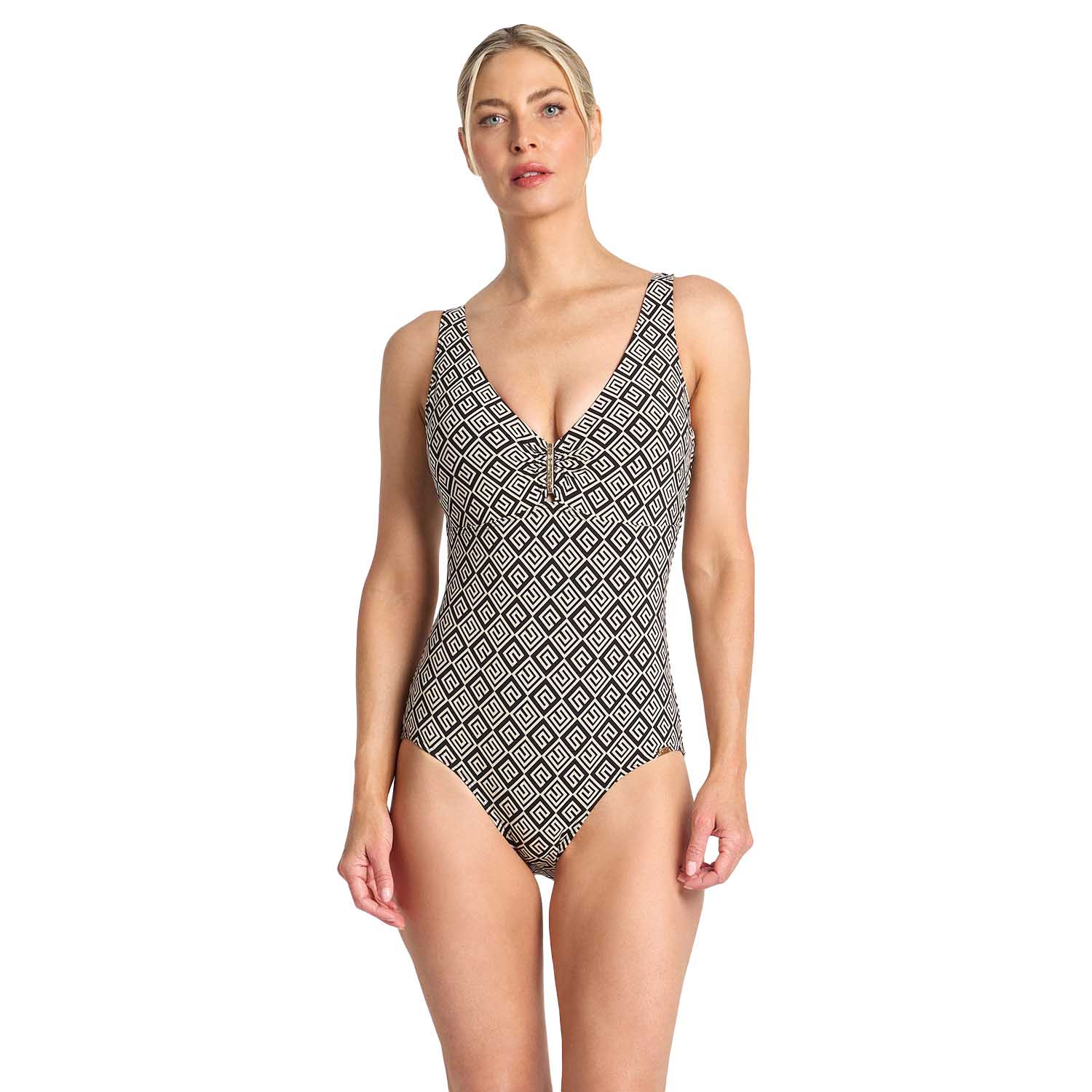 Jantzen Geneva Dd/E Bar Front One Piece Black