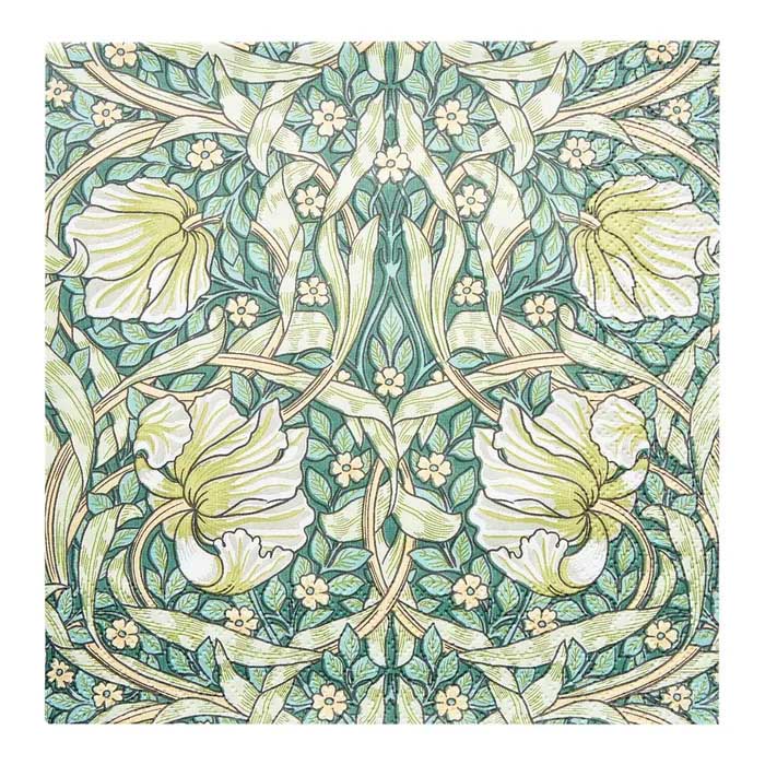 IHR William Morris Pimpernel Green Luncheon Napkin