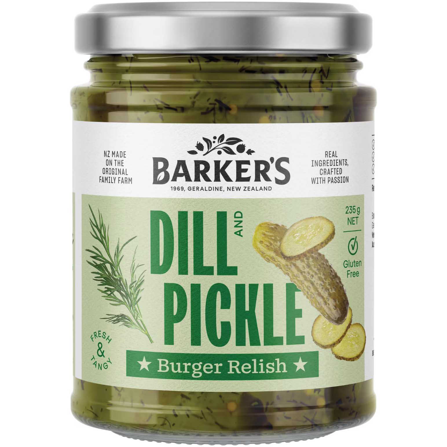 Barker's Dill & Pickle Burger Relish 235g