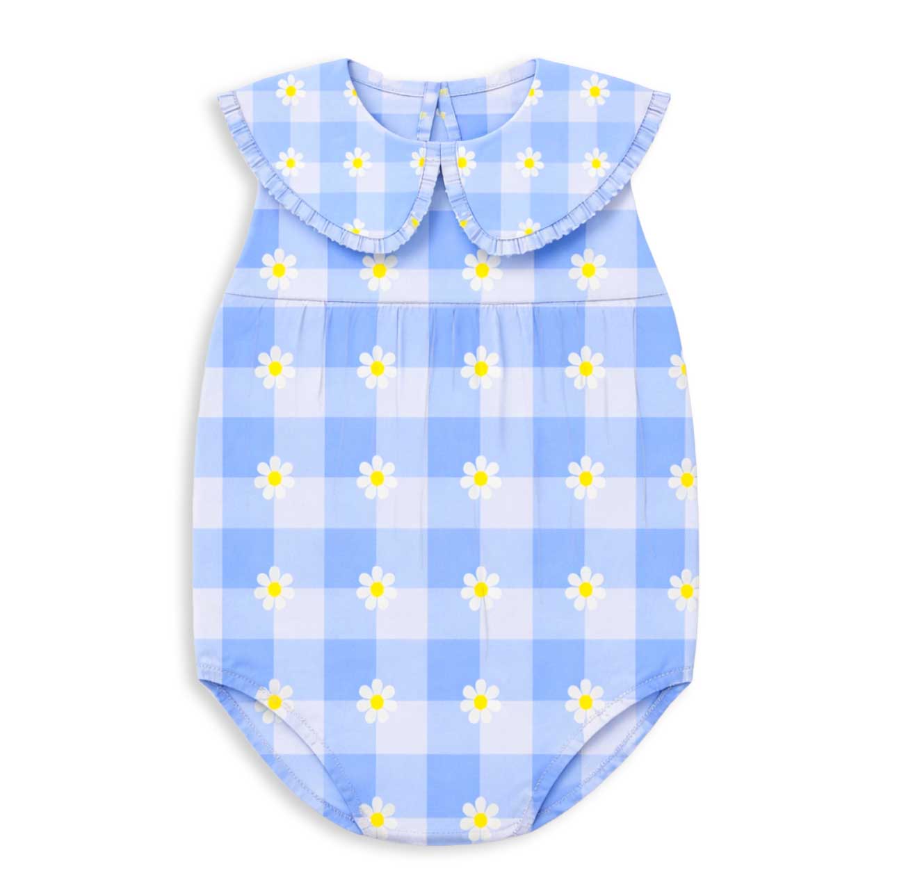 Milky Daisy Check Playsuit 00-1Y