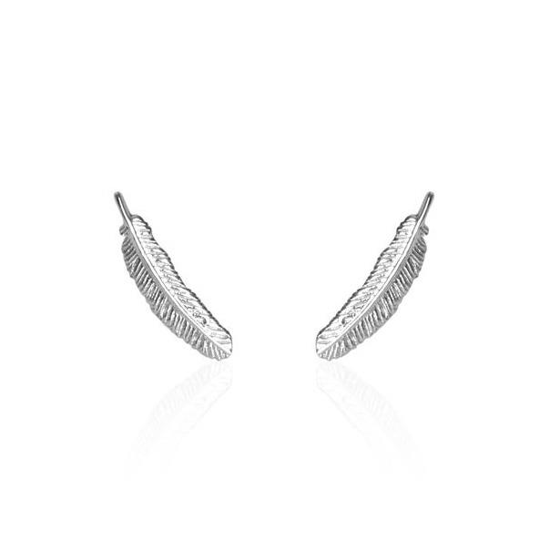 Boh Runga Miromiro Feather Stud Earrings Silver