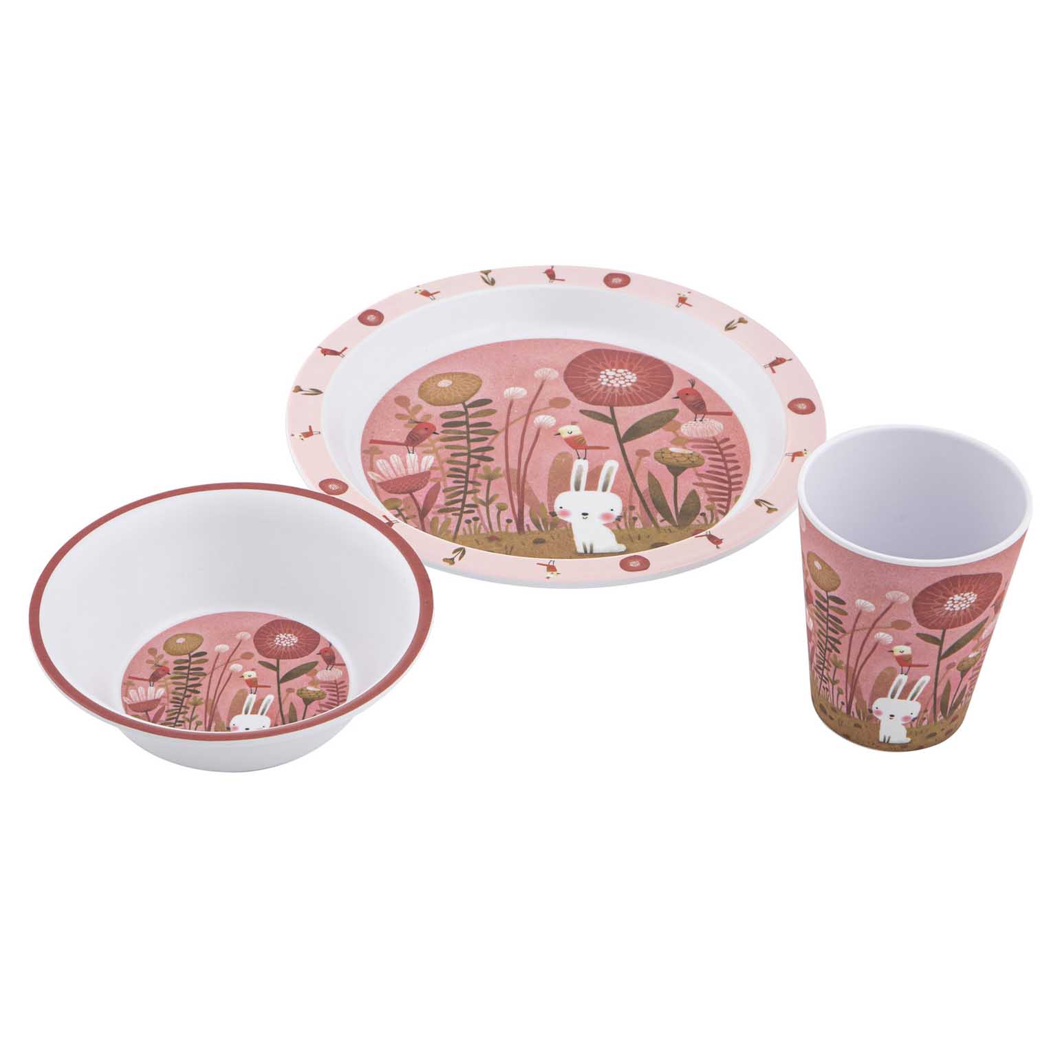 Ashdene Playful Bunnies Garden 3Pc Kids Dinner Set