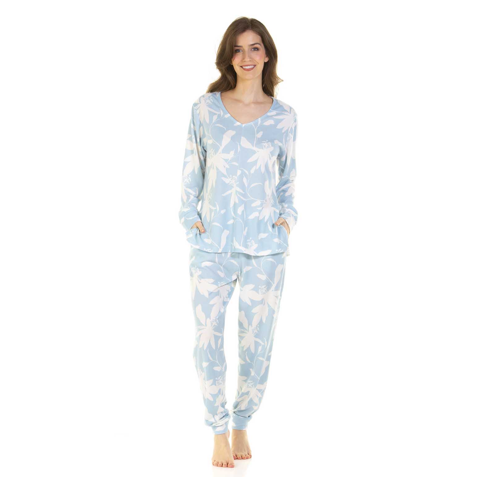 La Marquise Floral Deluxe Long Sleeve V-Neck Pyjama