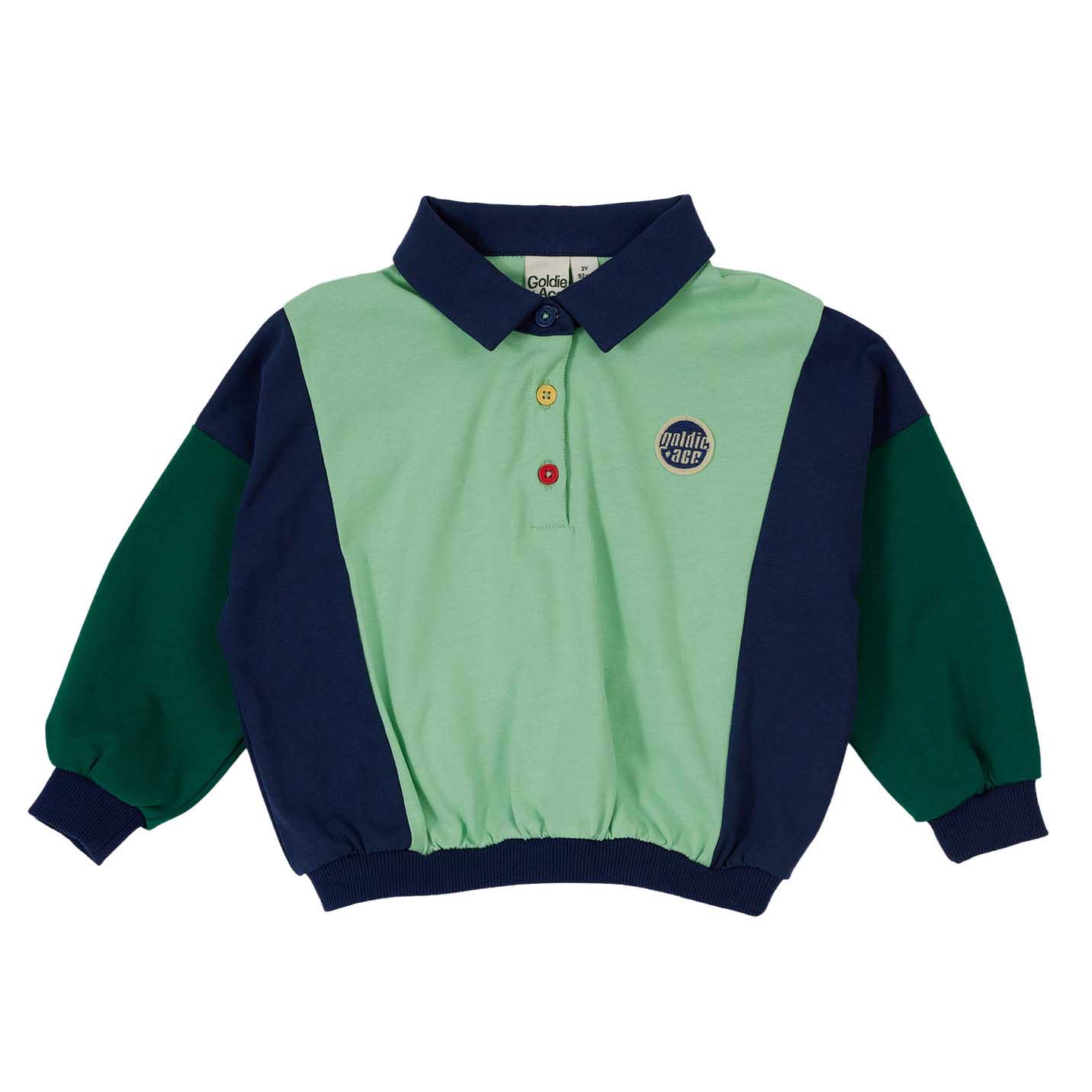 Goldie + Ace Panelled Relaxed Rugby Sweat Top 1-2Y