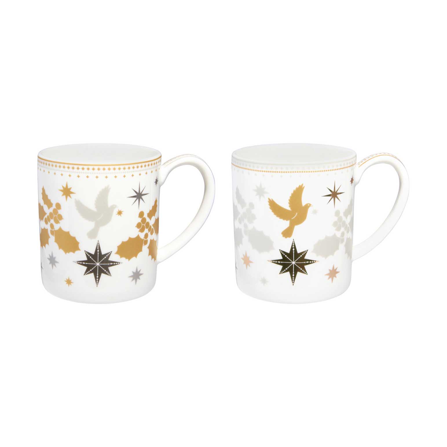 Maxwell & Williams White Christmas Mug 340ml Set Of 2 Gift Boxed