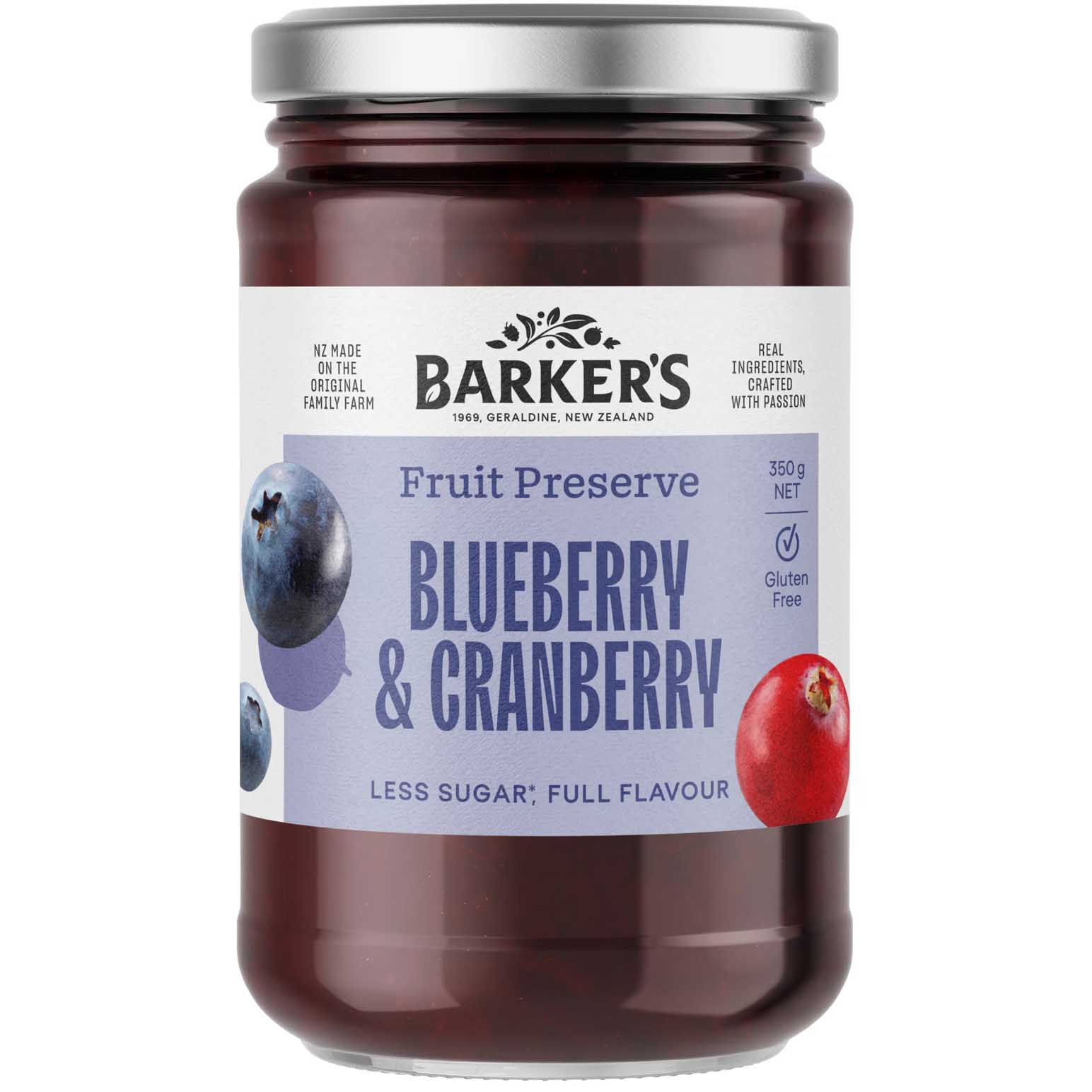 Barker's Blueberry & Cranberry Fruit Preserve 350g