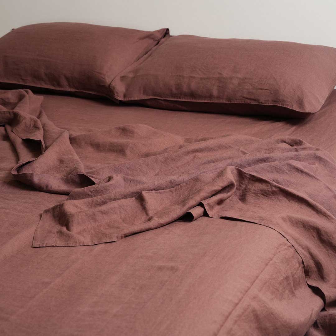 Home Lab 100% French Flax Linen Sheet Set