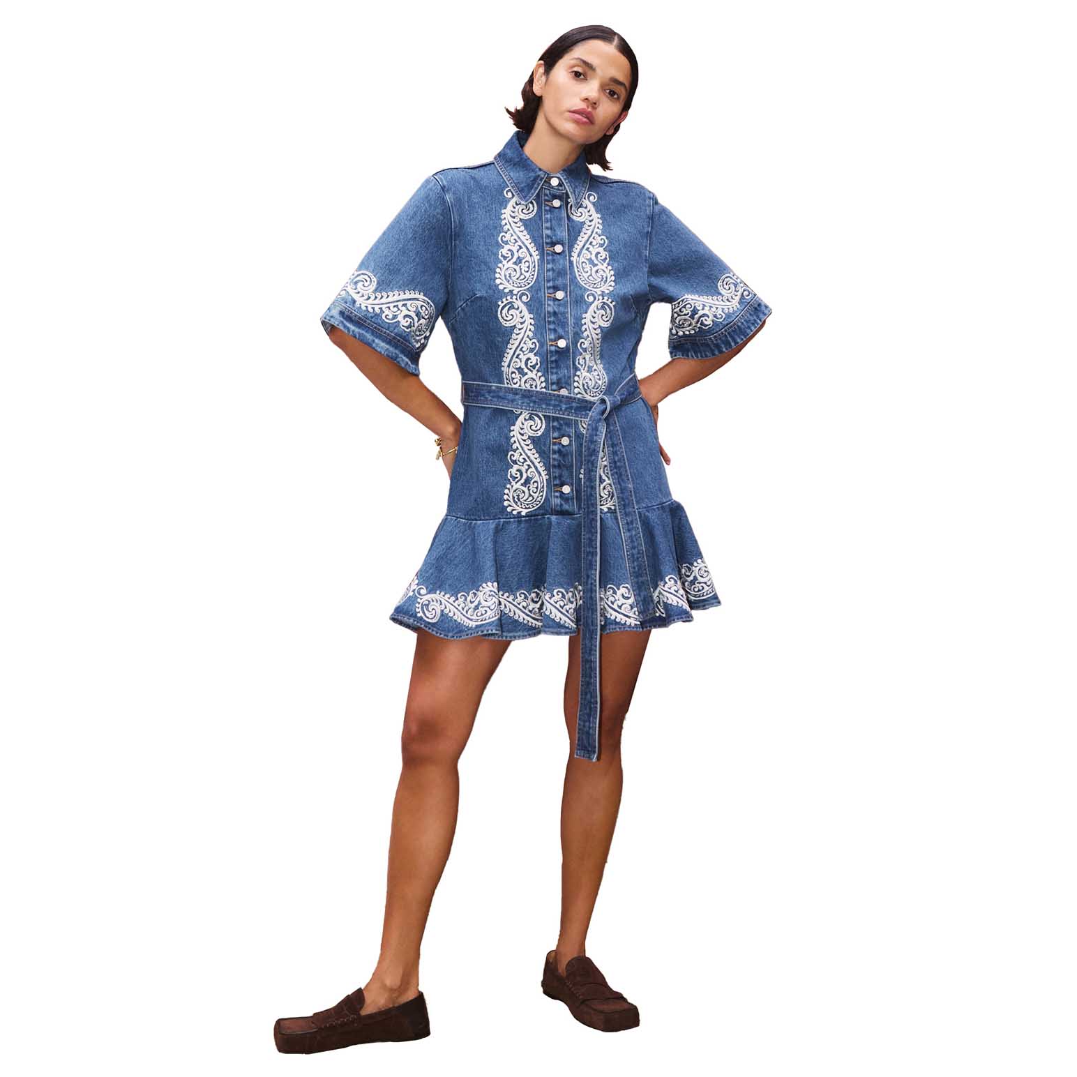 ALÉMAIS Jacones Denim Mini Dress
