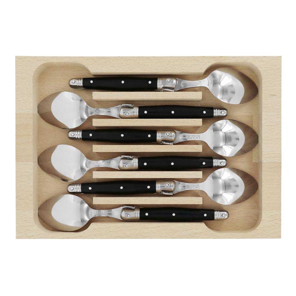Andr&eacute; Verdier Laguiole Coffee Spoon Set 6 Piece Set - Black