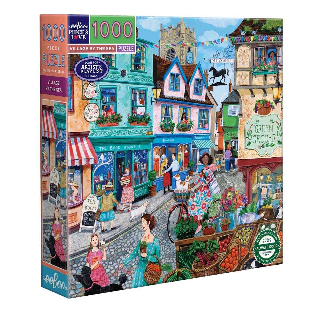 eeBoo Village By The Sea Square 1000 Piece Puzzle