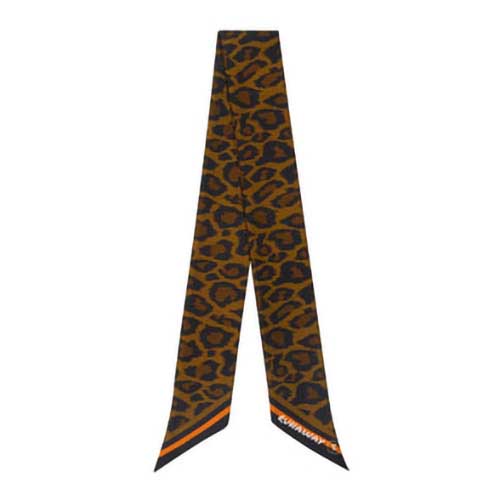 Karen Walker Leopard Sash Silk Scarf Tan