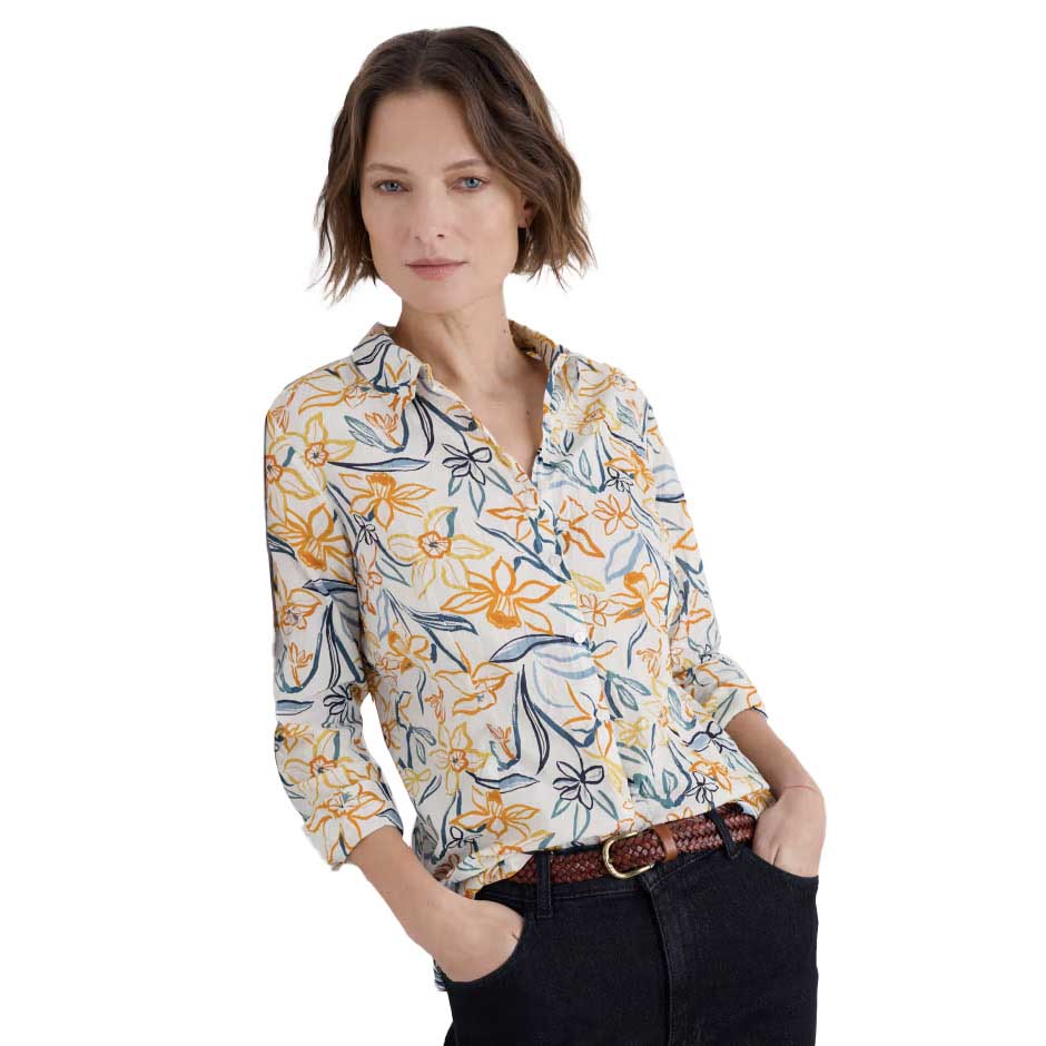 Seasalt Cornwall Larissa Shirt Painted Daffodil Chalk