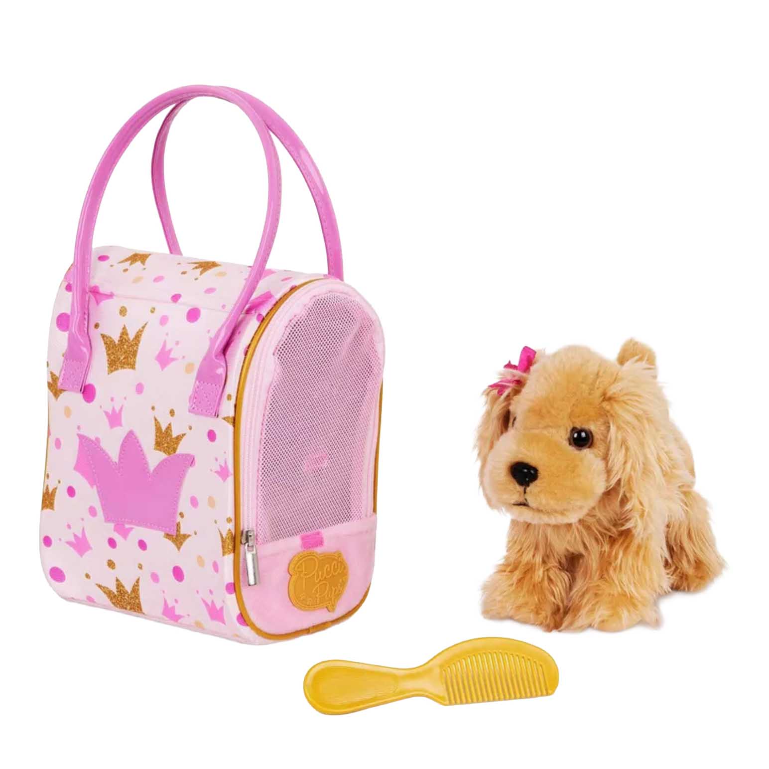 Pucci Pups Pink Crown Glam Bag & Maltese Pup