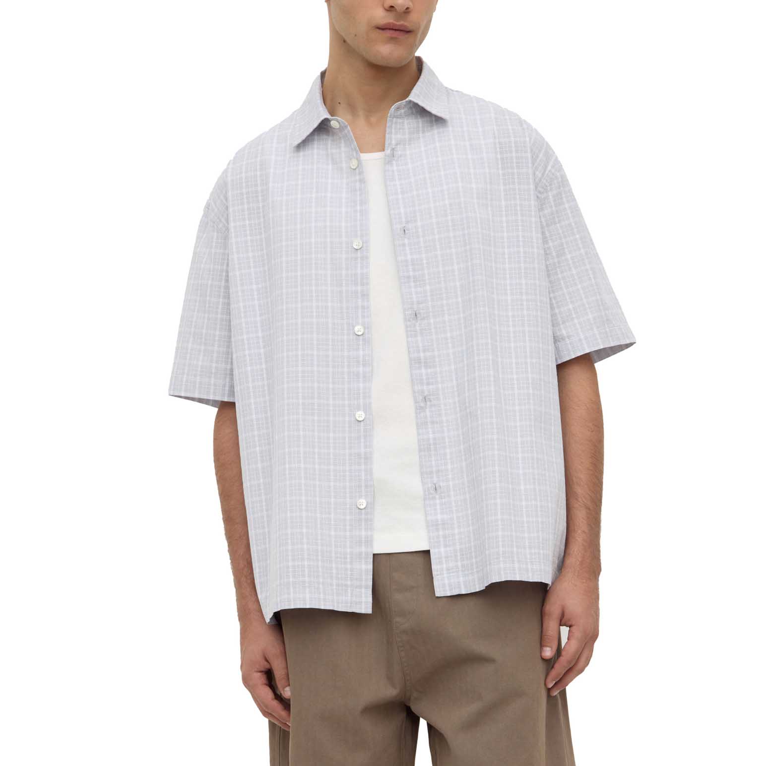 Assembly Label Jules Check Short Sleeve Shirt Cloud/Antique White