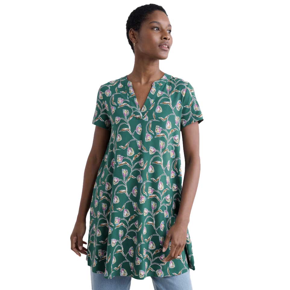Seasalt Cornwall S/S Wreathe Tunic Ink Tulip Sea Teal