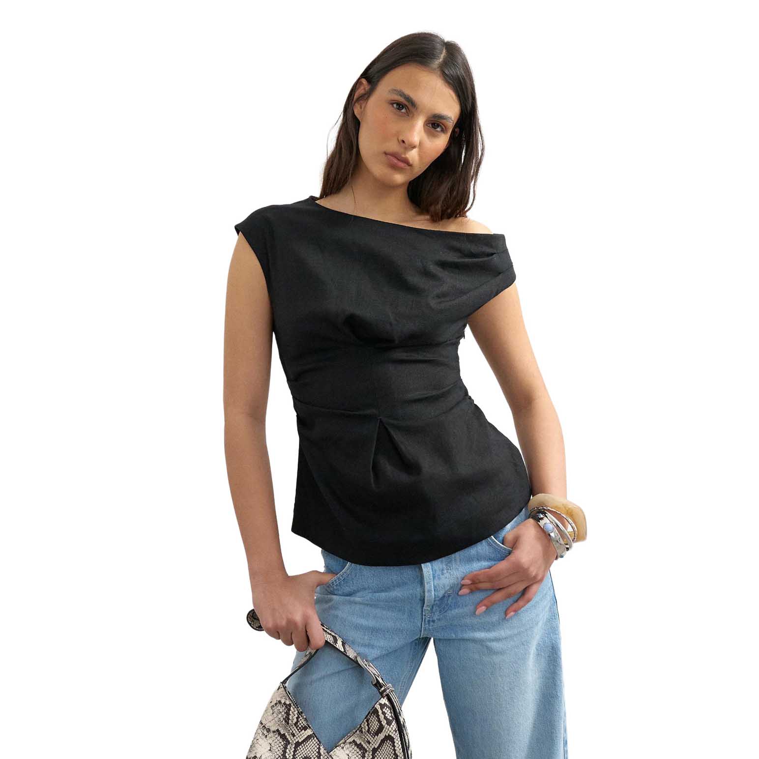 TOPSHOP Casa Cinched Waist Top