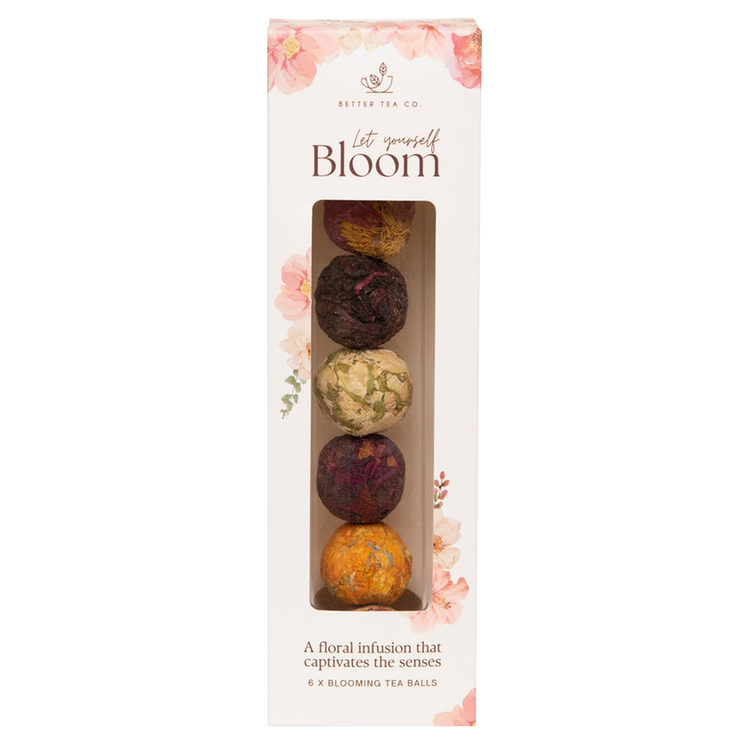 Better Tea Co. Blooming Tea Balls in Glass Tube 6 x 6g