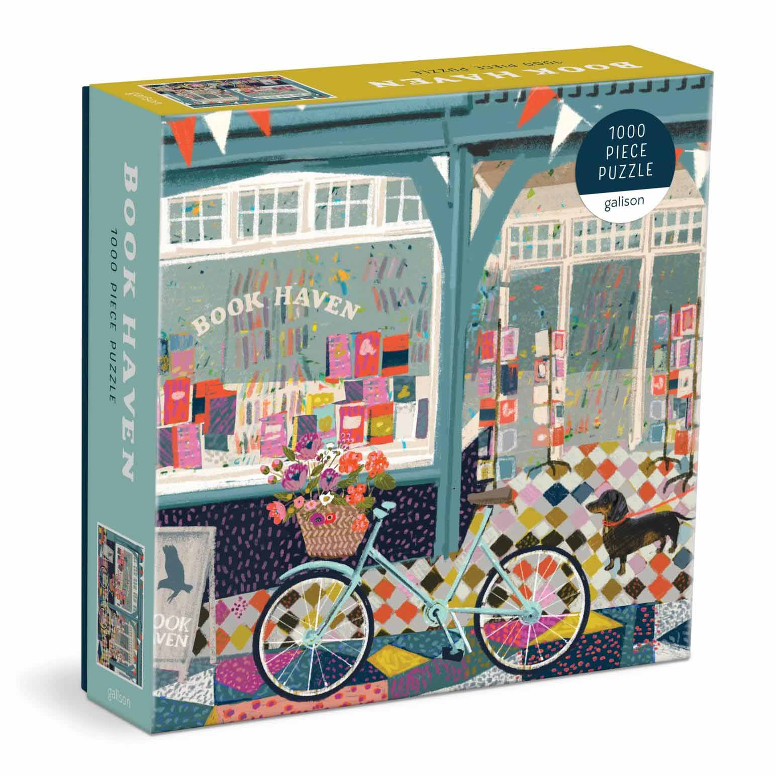 Galison Book Haven 1000 Piece Puzzle In A Square Box