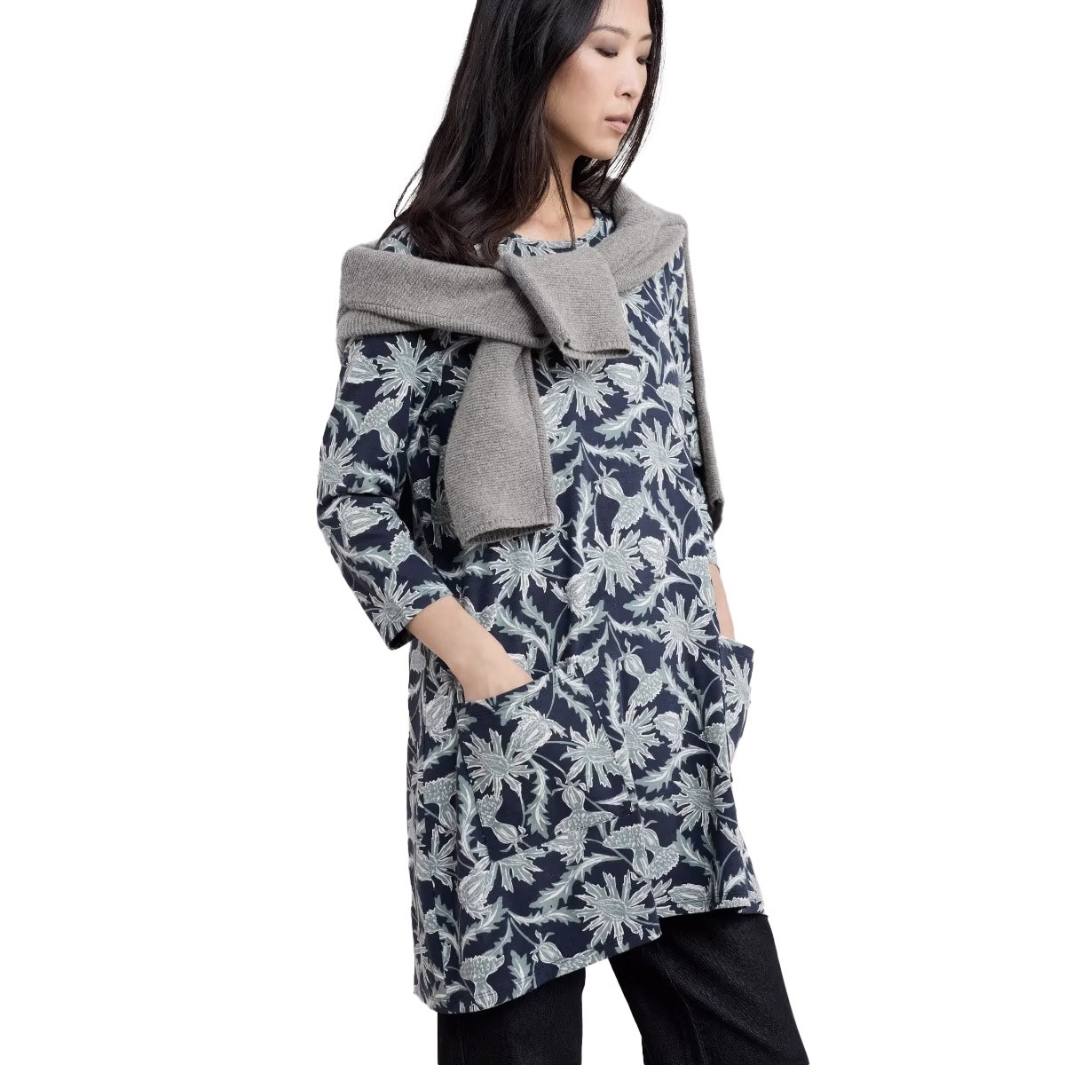 Seasalt Cornwall Killiow Tunic Woodcut Thistle Maritime