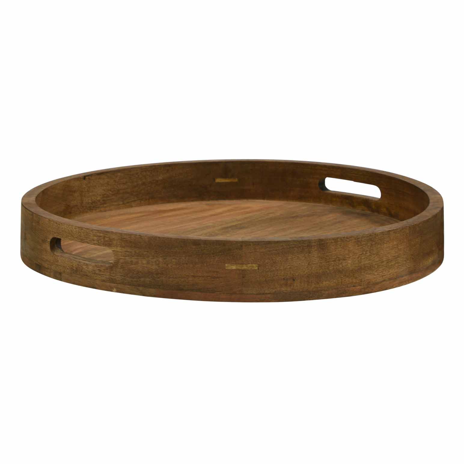 Wooden Round Tray With Handles Large