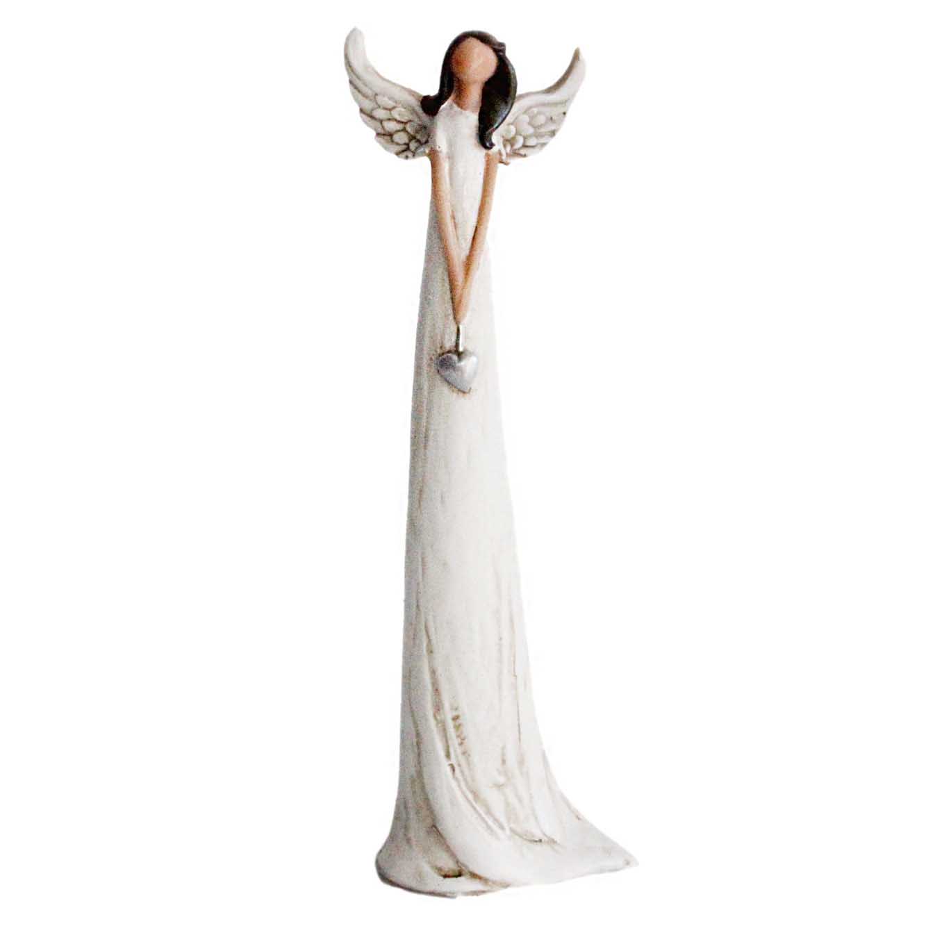 Angel With Upturned Wings Holding Heart 8.2 Inch