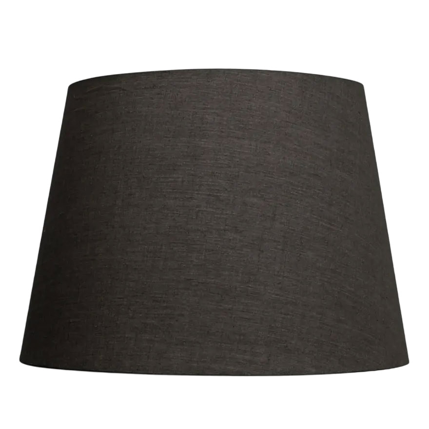 French Country Tapered Drum Linen Shade Black 50cm