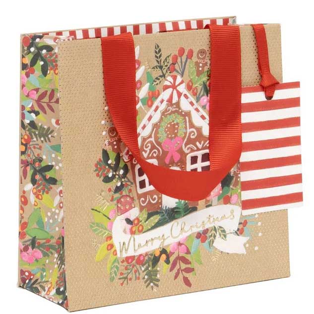 Image Gallery Gingerbread Kraft Small Christmas Bag