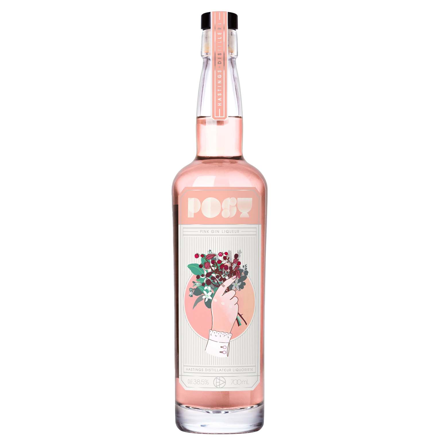 Hastings Distillers Posy Pink Gin 38.5% 700ml