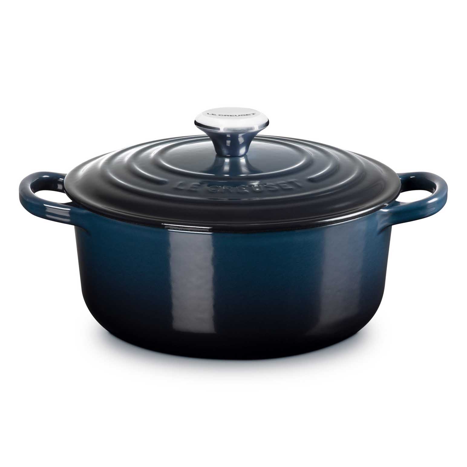 Le Creuset Signature Round Casserole Chrome Knob 20cm Nuit
