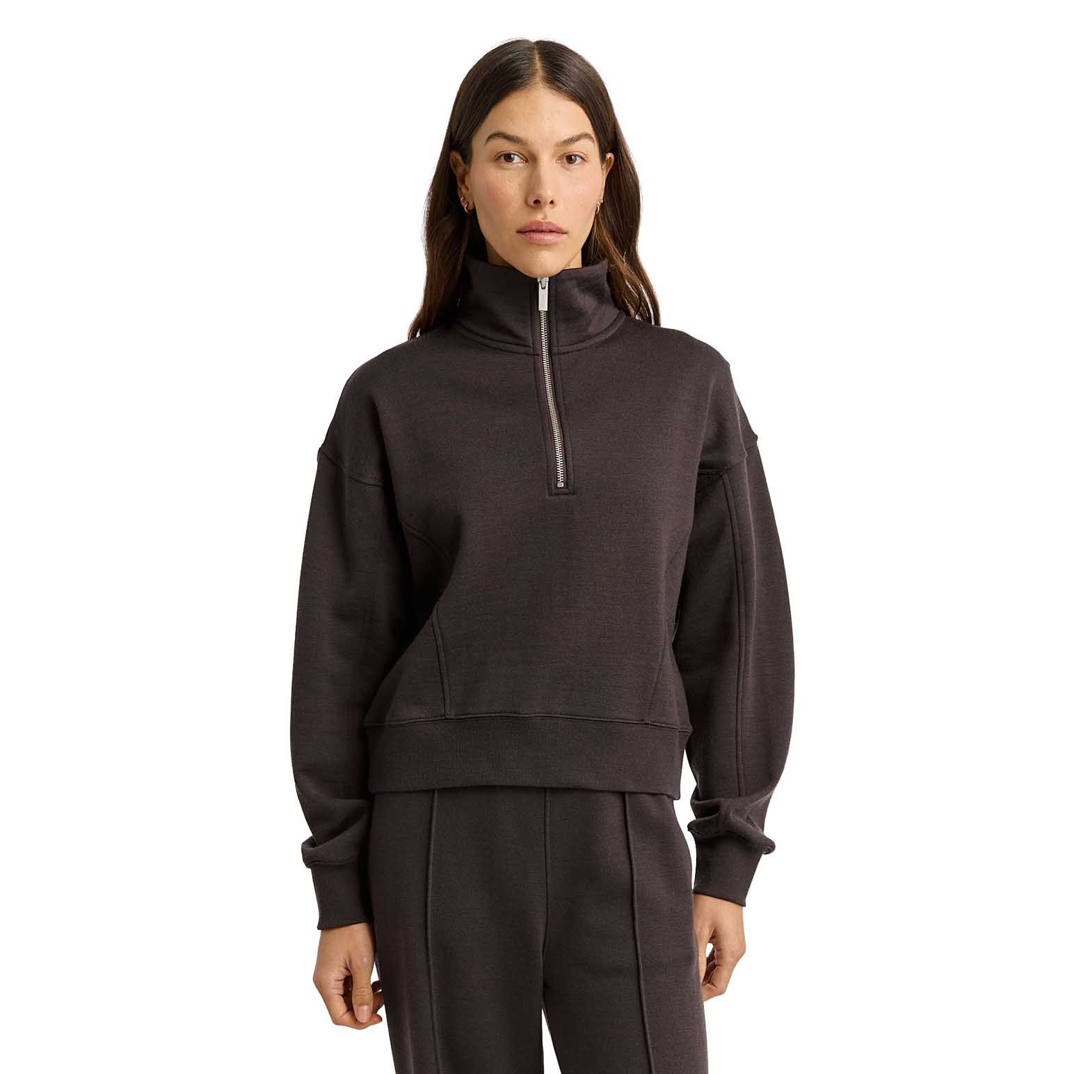 Toorallie Lounge Cropped Half Zip Top