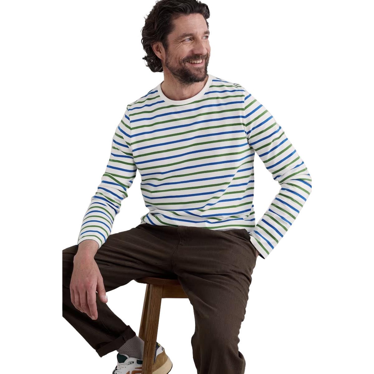 Seasalt Cornwall Men's Sailor Shirt Duet Breton Chalk Waterside
