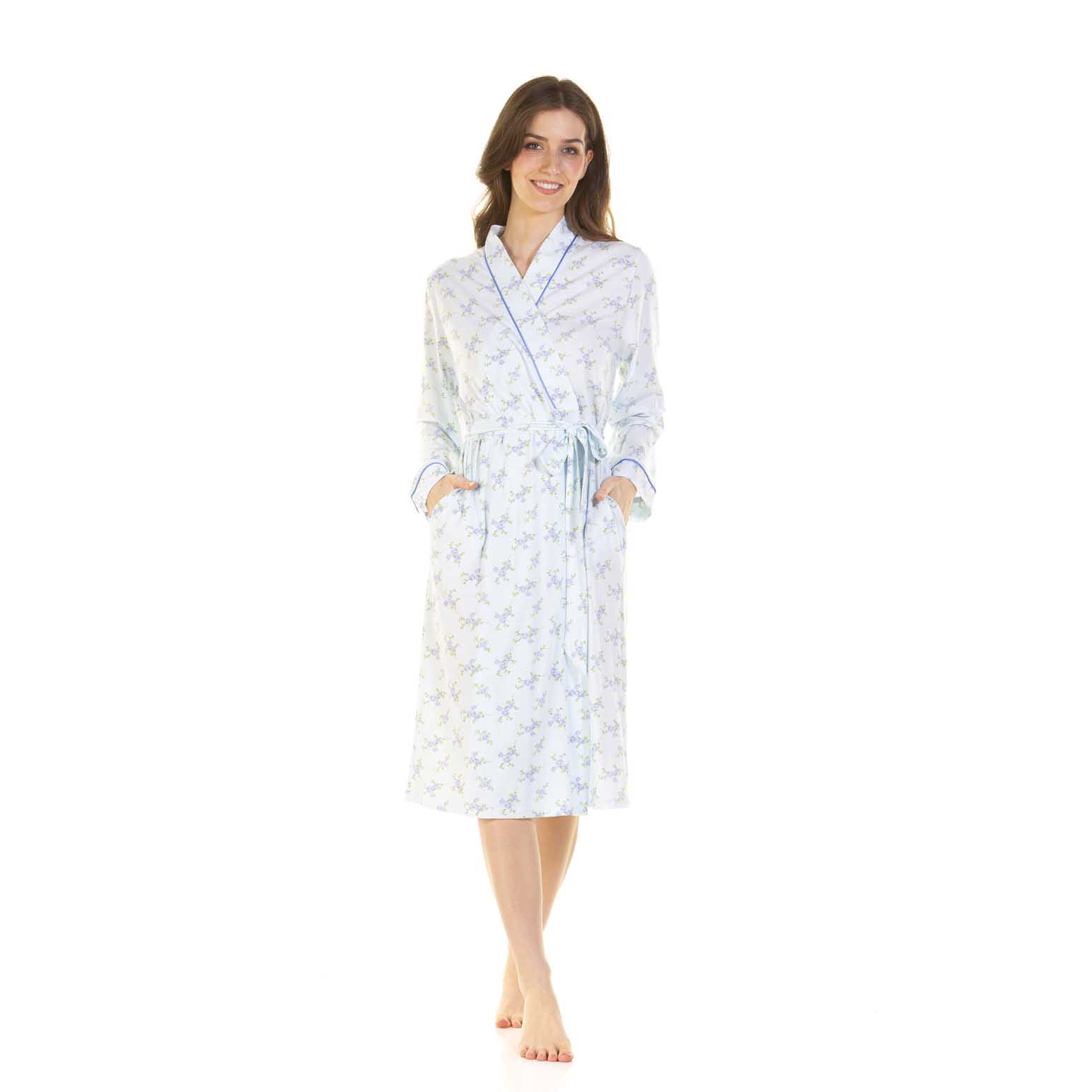 La Marquise Primrose In Bloom Cotton Rich Wrap Robe