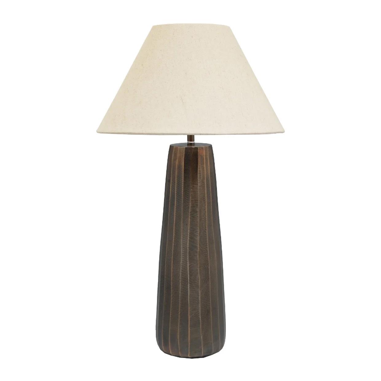CC Interiors Luggate Tapered Lamp Antique Brass With Biscotti Shade 41cm