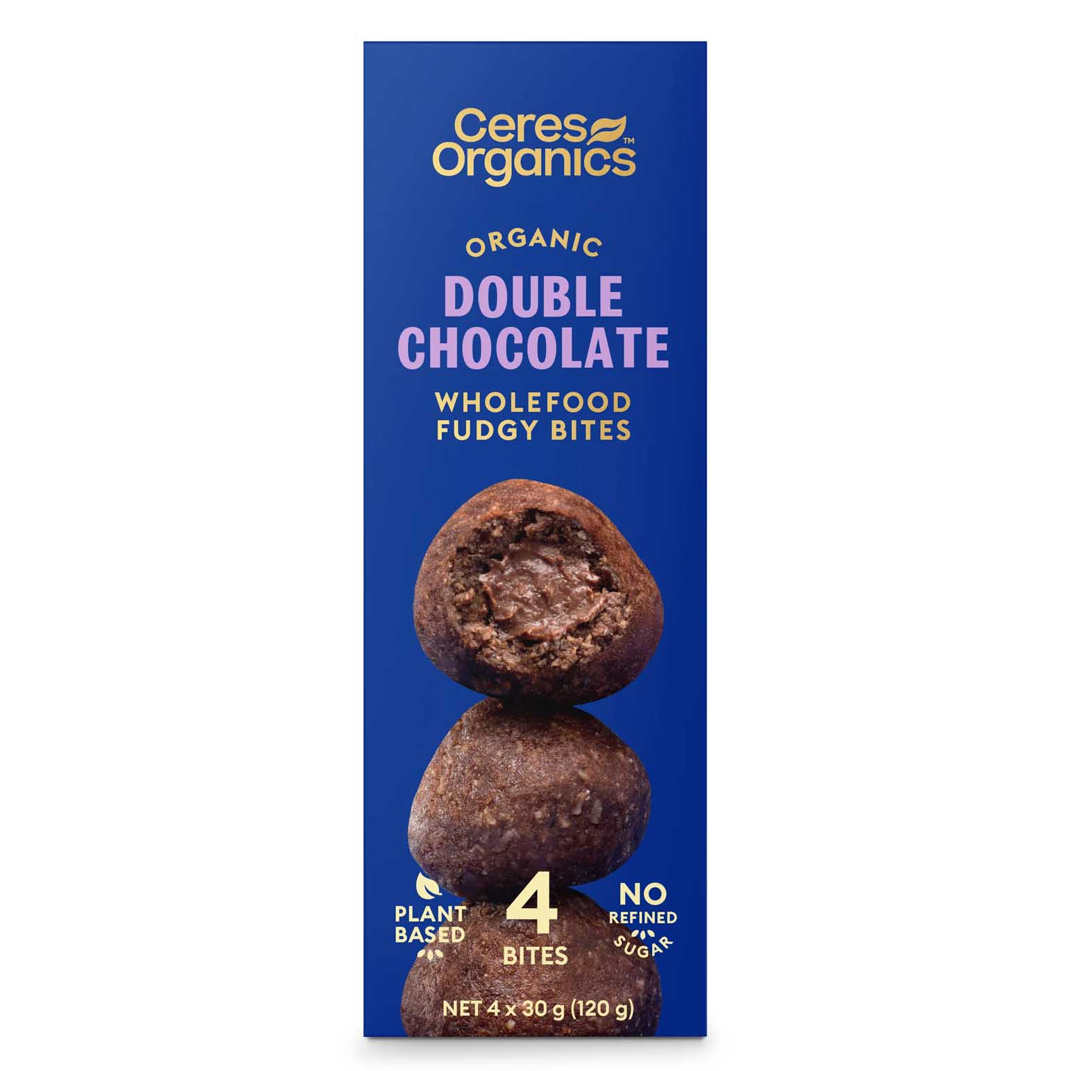 Ceres Organics Fudgy Bites Double Chocolate 4 x 30G Bag