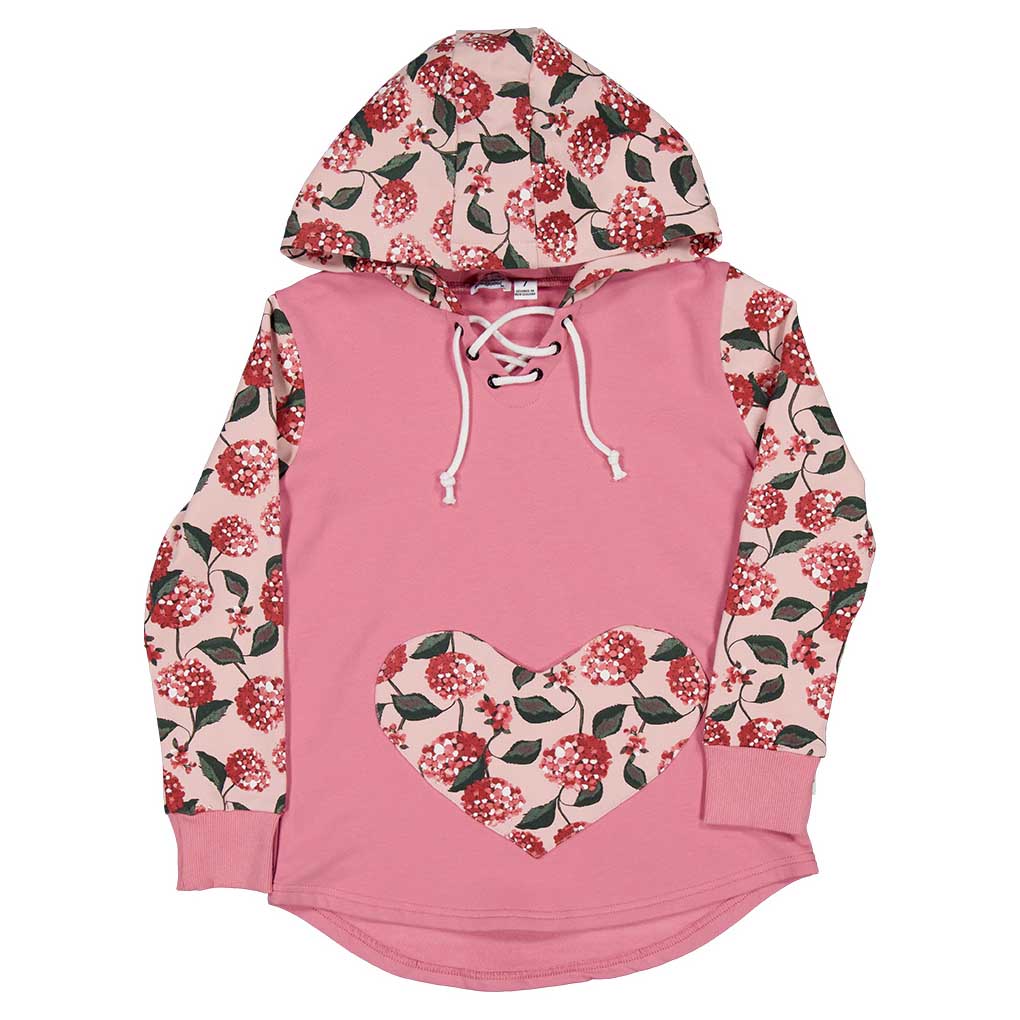 Kissed By Radicool Floral Heart Pocket Tie Hood