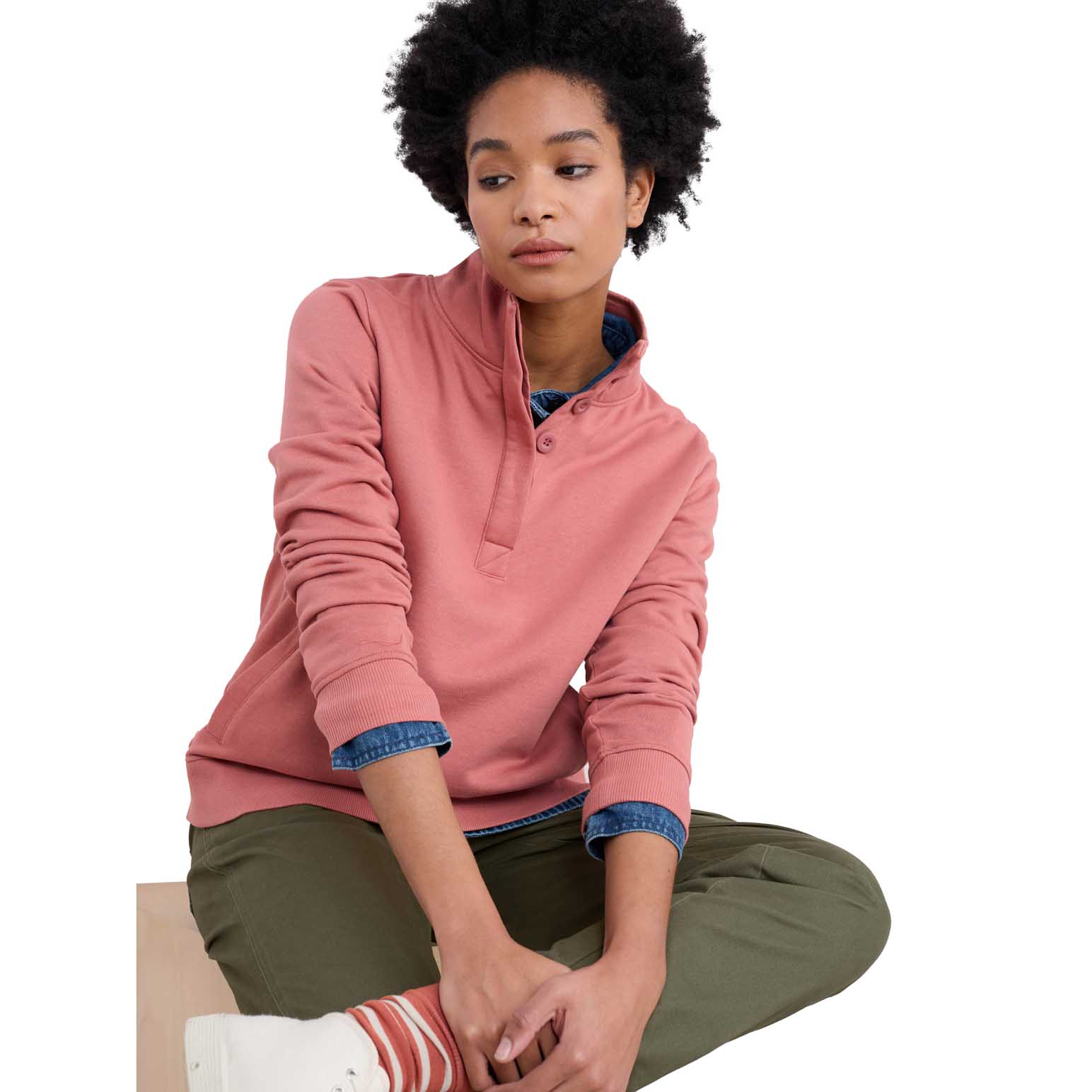 Seasalt Cornwall Greenshank Sweatshirt Rose Dew