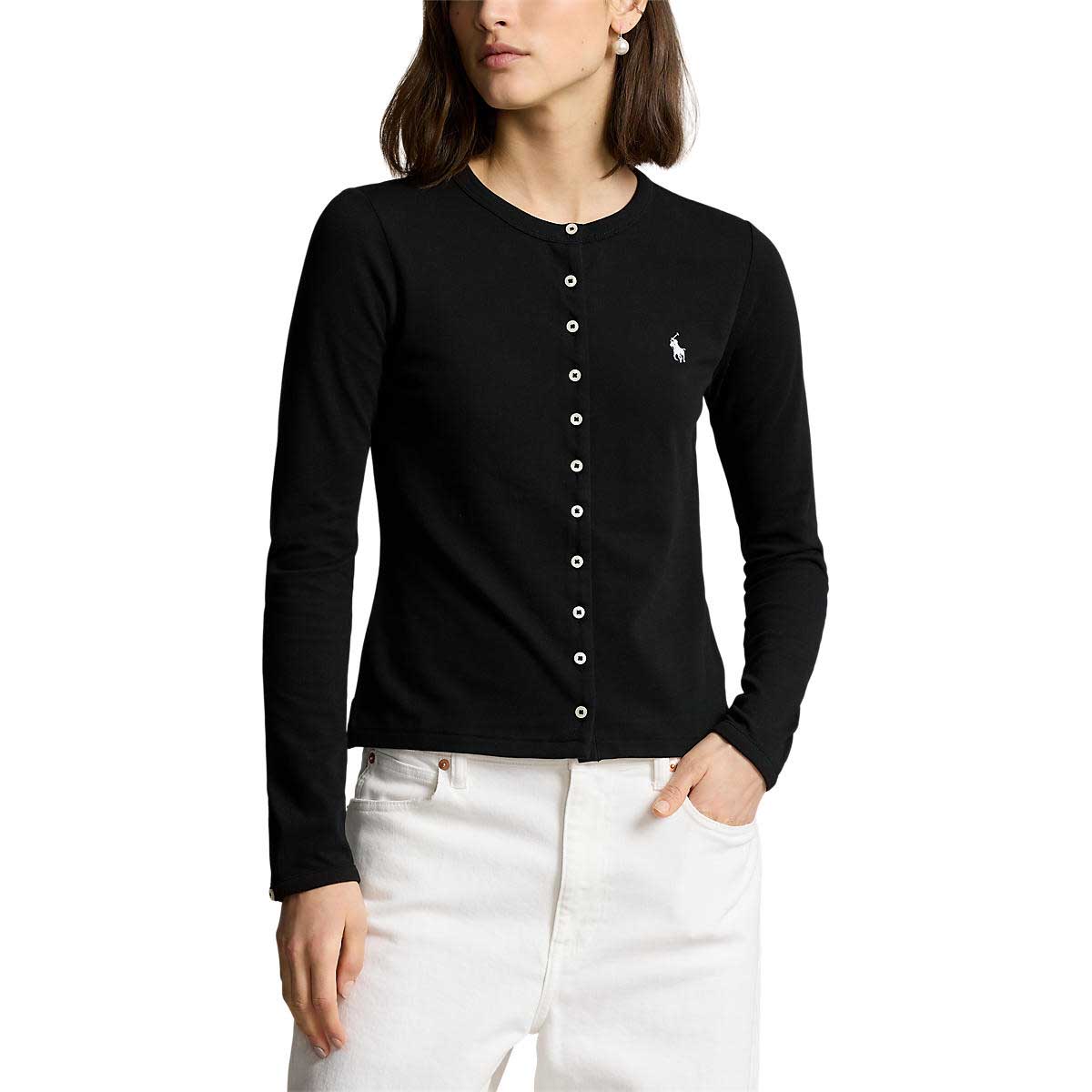 Polo Ralph Lauren Stretch Mesh Cotton Crewneck Cardigan