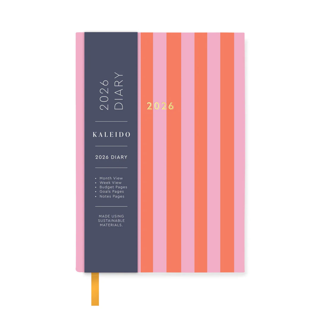 Ohh Deer Kaleido 2026 Candy Stripe A6 Linen Diary