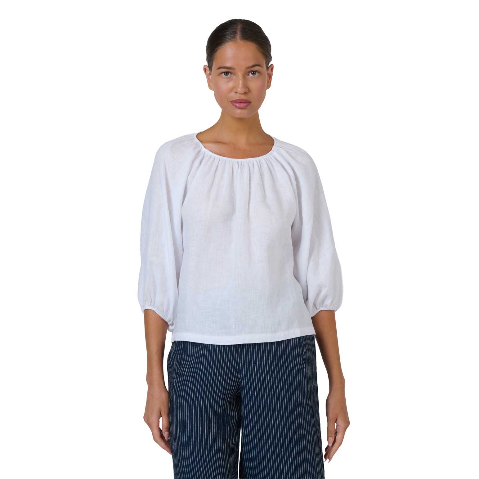 Naturals By O & J White Linen Top