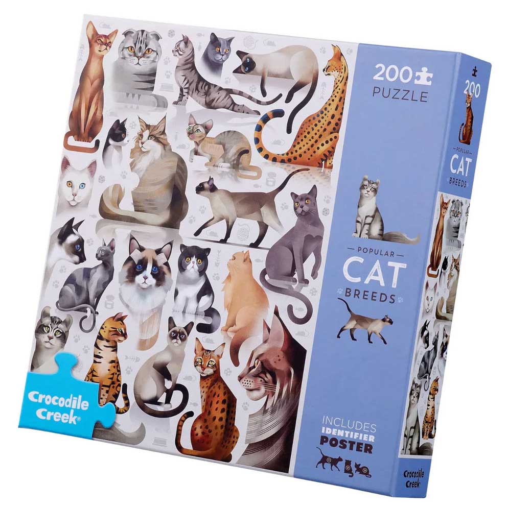 Crocodile Creek Cat Breeds Animals Puzzle 200pc