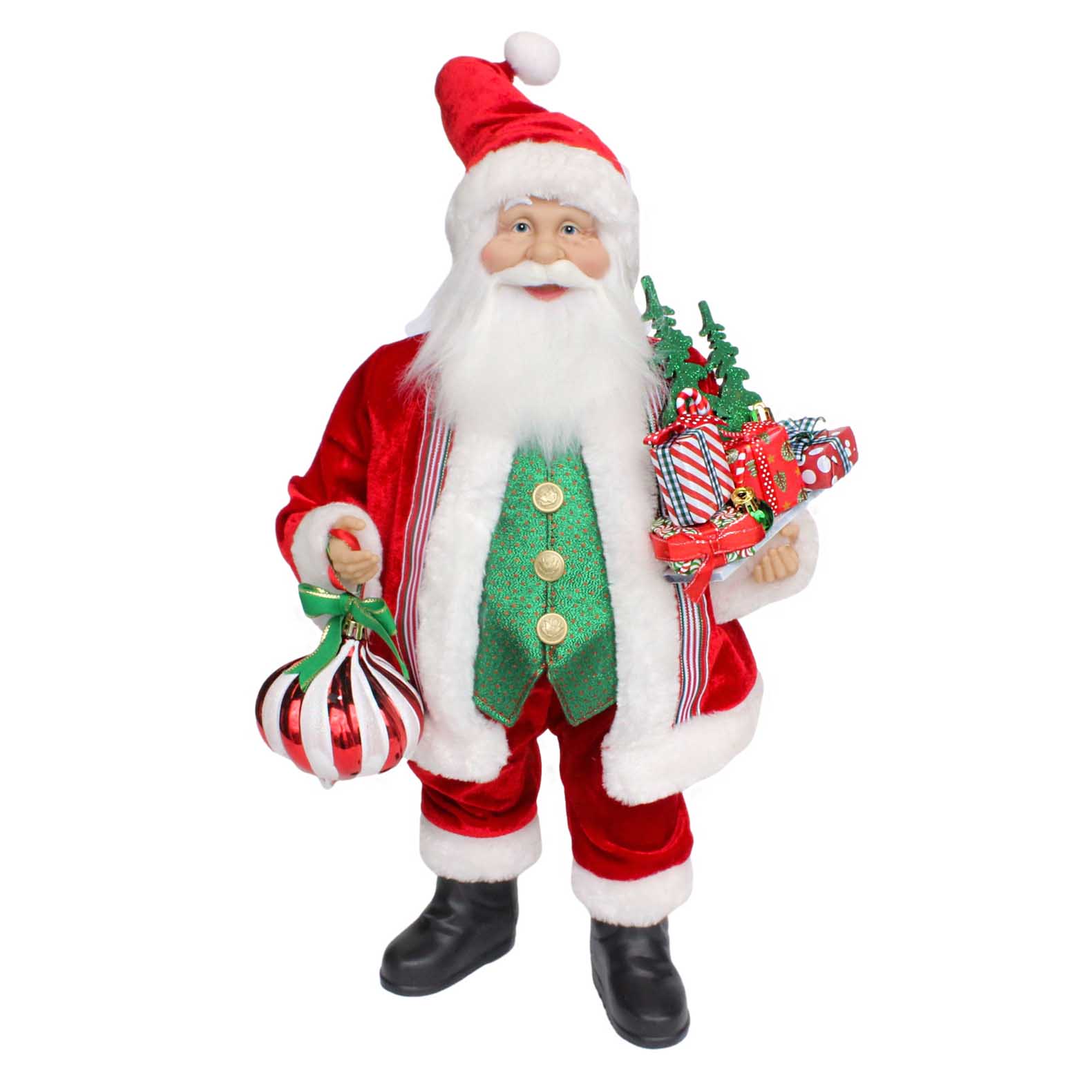 Santa With Parcels & Decorations 18 Inch