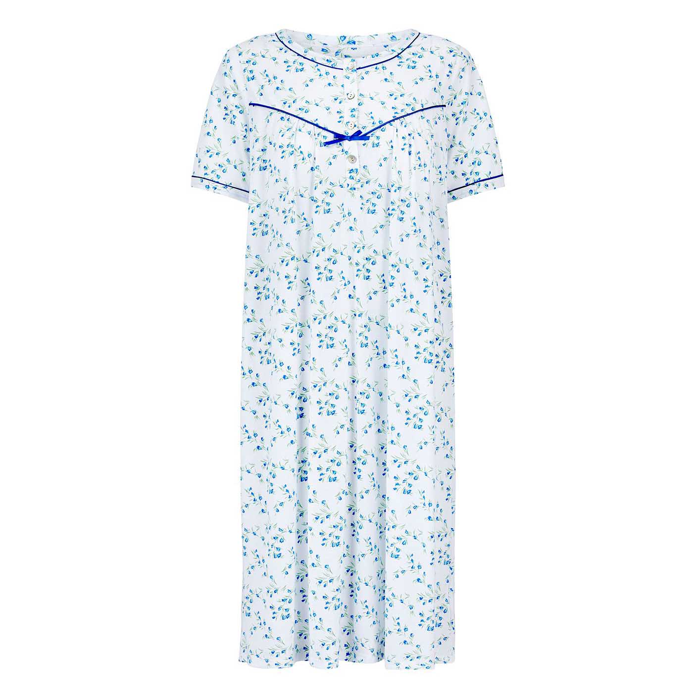La Marquise Moonlit Tulip Cotton-Rich Jersey Short Sleeve Nightdress