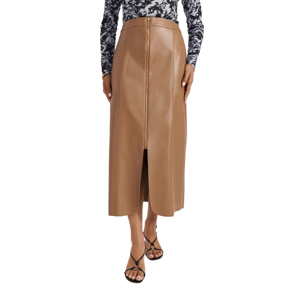 SABA Viv Faux Leather Zip Front Skt