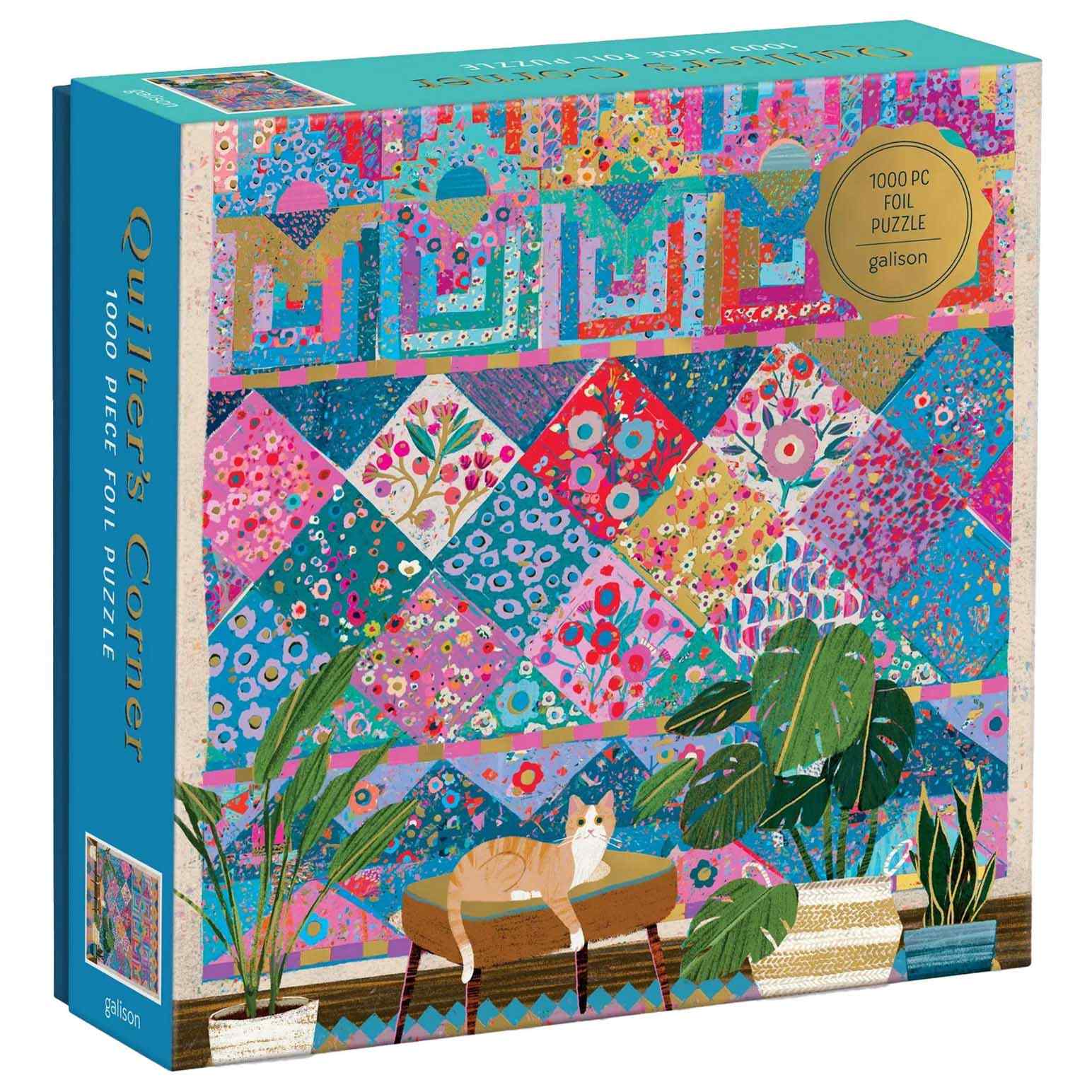 Galison Victoria Ball Quilter's Corner 1000 Piece Foil Puzzle