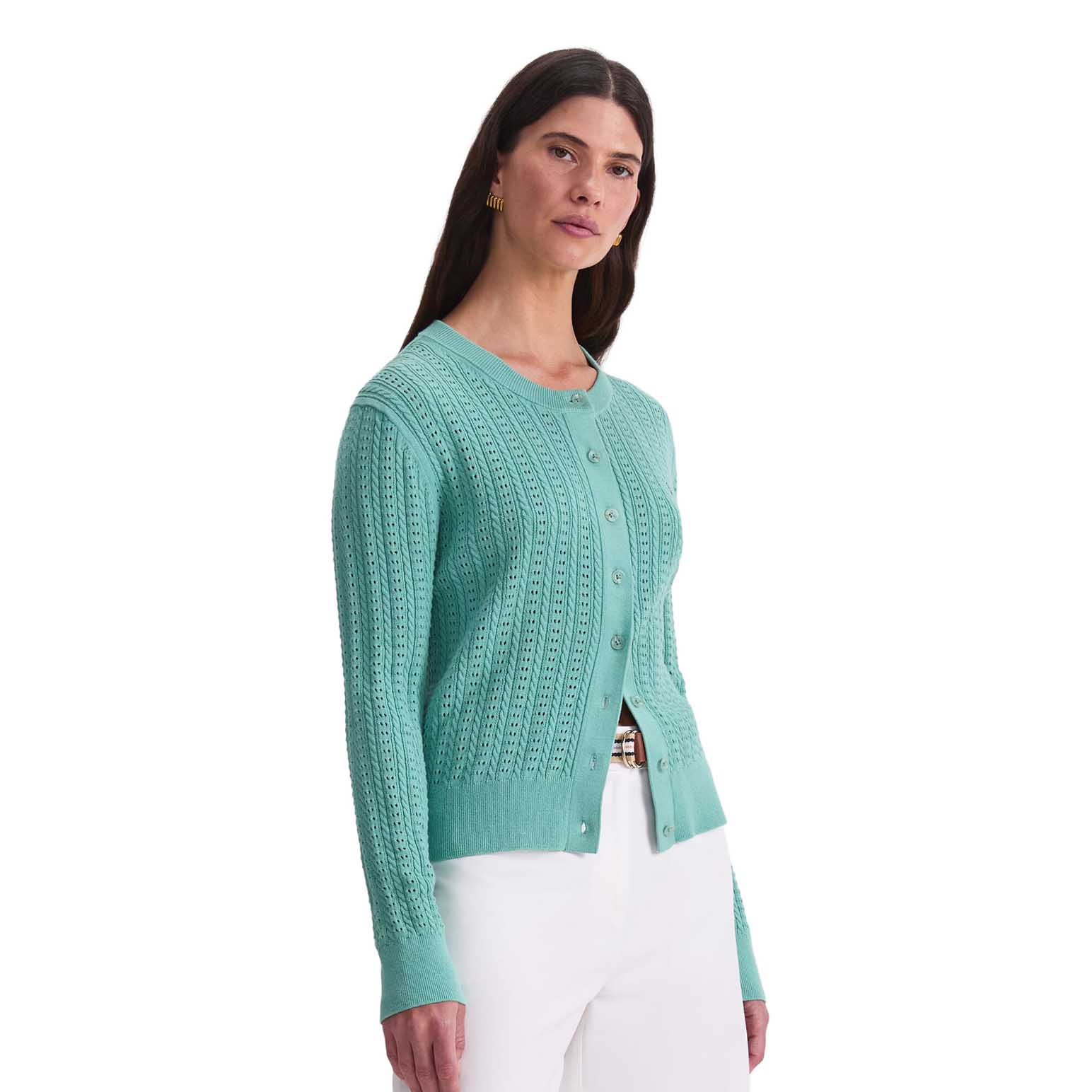 Sportscraft Elka Cable Pointelle Cardi