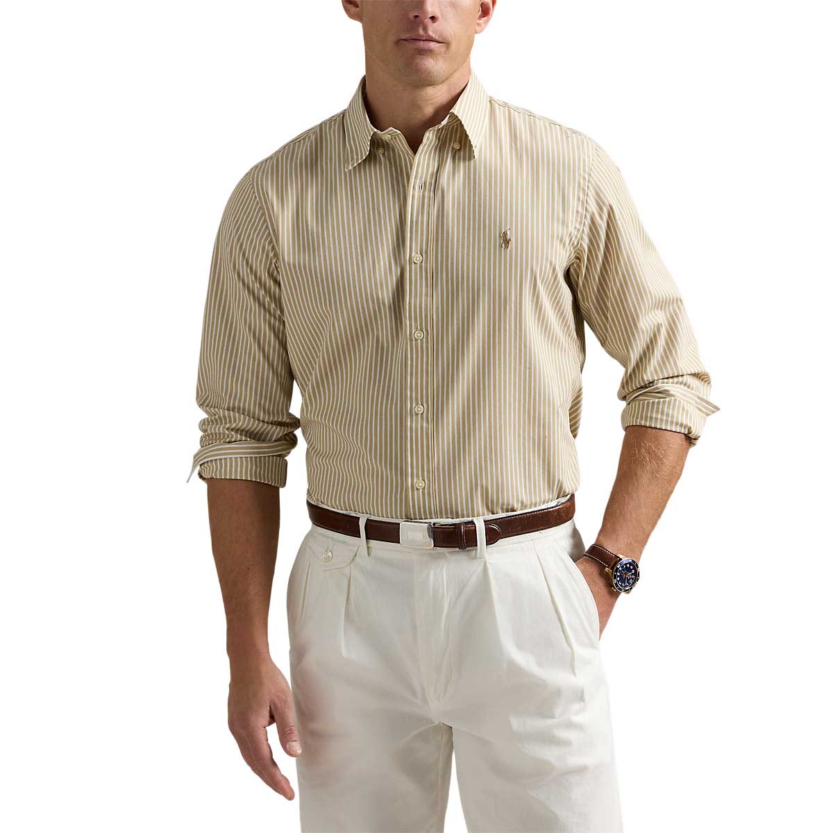 Polo Ralph Lauren Custom Fit Striped Stretch Poplin Shirt